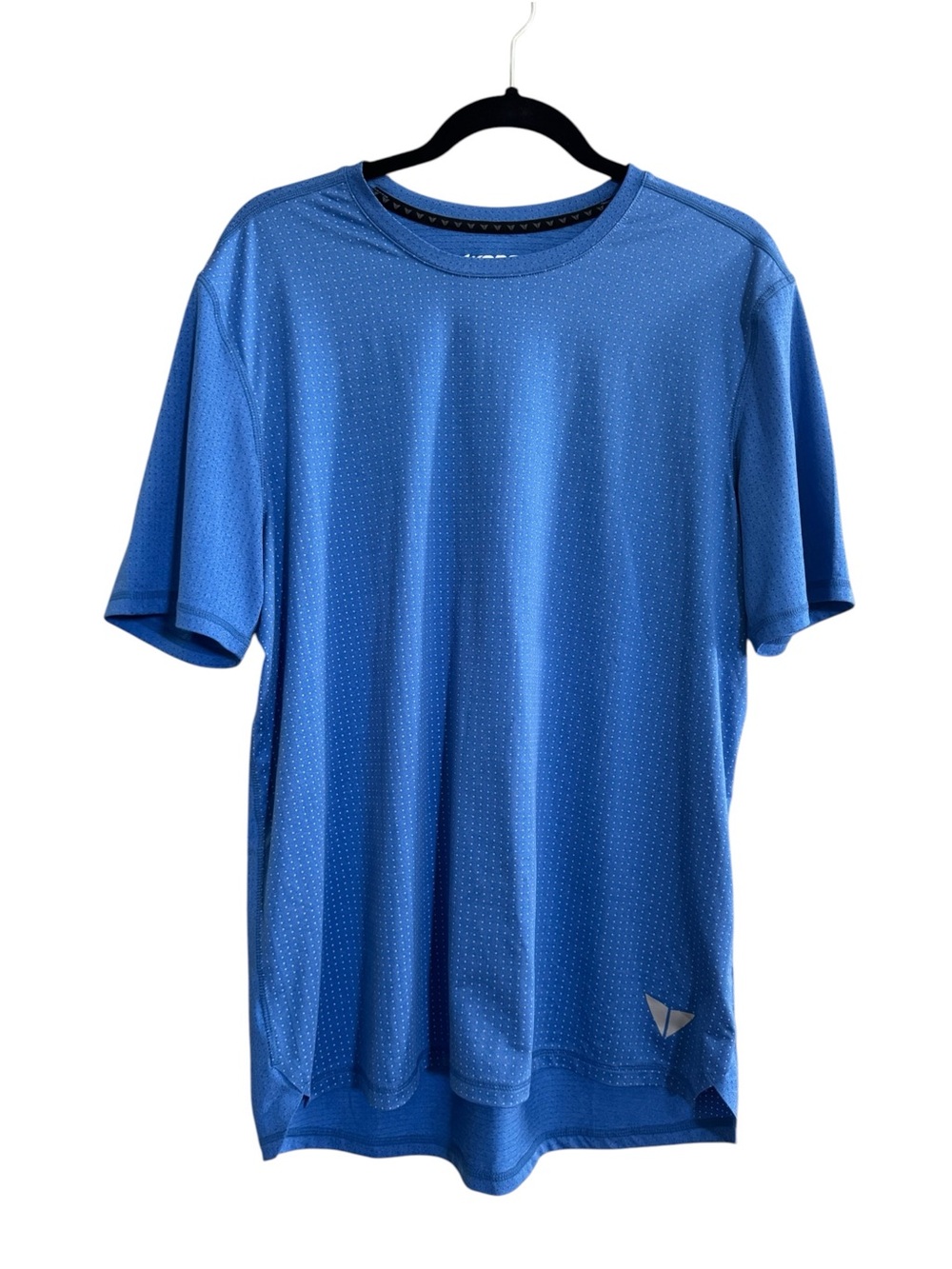 Korsa Men's Large Technical Running Shirt Blue Short Sleeves #NE324